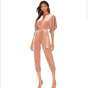 Norma Kamali Rectangle Jog Jumpsuit (Pink Velvet)